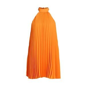 Olivia Pleated Orange Aviana Minidress Size XS